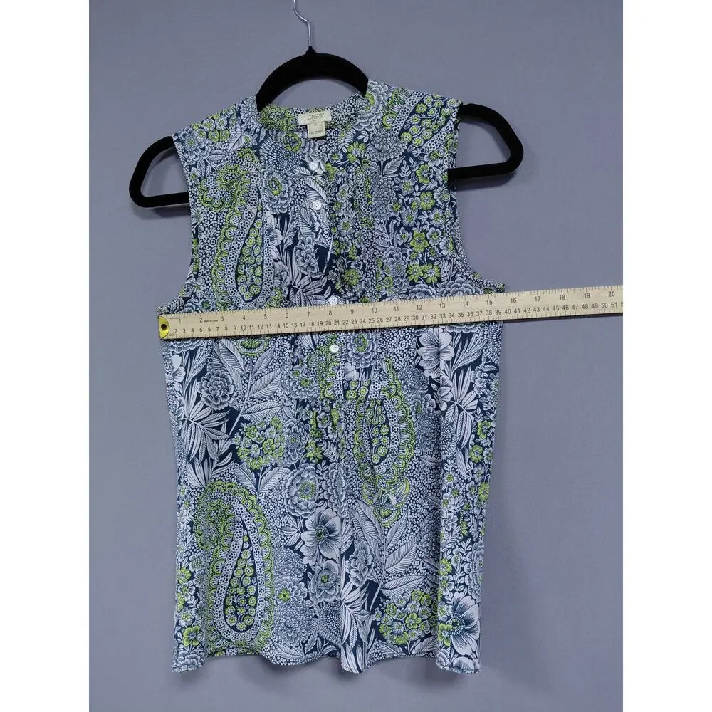 J.Crew Multicolor Lightweight Paisley Button Blouse Women Size 00